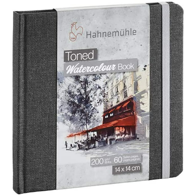 Hahnemühle Toned Watercolor Paper Book, 30 Sheets, Square, 5.5 x 5.5, Gray