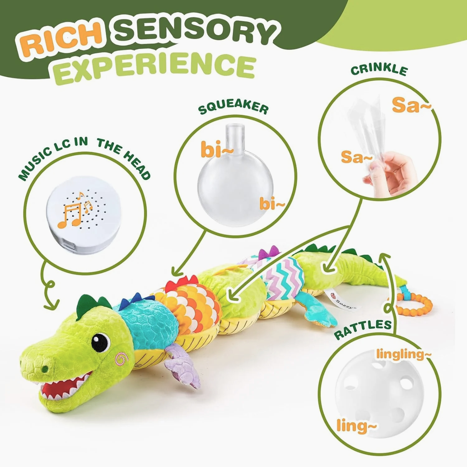 Baby Boy Toys for 0 3 6 9 12 Months, Soft Tummy Time Toy with Multi Textures,Rattle,Crinkle,Newborn Baby Stuffed Animal Toy, Baby Gift,Caterpillar