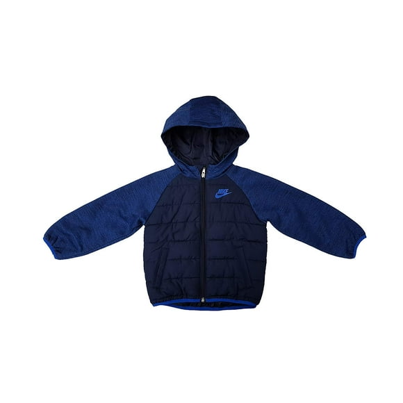 Nike Kids Sportswear Therma Fleece Quilted Jacket (2T, Obsidian (695) / Heather Navy/Blue/Obsidian)
