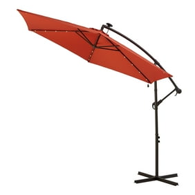 Sunrise 8ft Outdoor Patio Cantilever Umbrella With Lights Easy