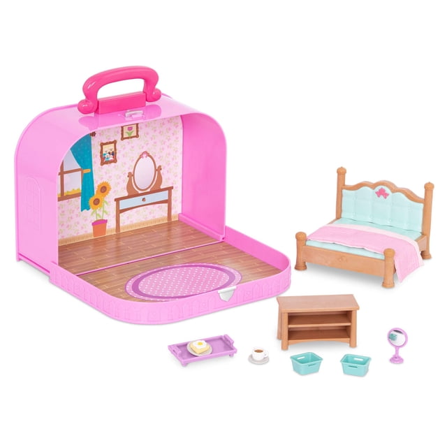 Maleta de viaje Playset Li'l Woodzeez para dormitorio con accesorios