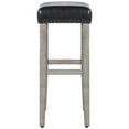 thumbnail image 4 of Polytrends Jameson Upholstered Polyester 29" Bar Stool - Saddle Seat (Set of 2) Gray Legs Leather, 4 of 5