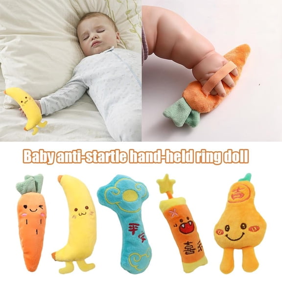 Baby Soothing Hand-Held Plush Doll, Anti-Startle Sleeping Rope Toy Cute Cartoon Animal Companion