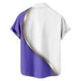 thumbnail image 7 of DeHolifer Men Shirt Short Sleeve Lapel Button Color Block Casual Shirt Loose Casual Fashion Blouse Tops Purple 3XL, 7 of 7