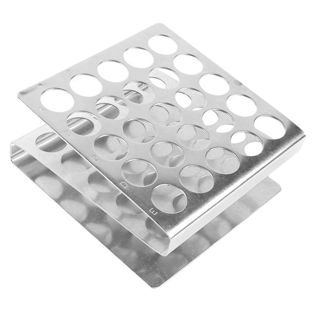 Soporte de tubos de ensayo de acero inoxidable, soporte metálico en forma de Z para tubos de ensayo, para uso en laboratorio.