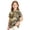 Bronze, variant on Kids Girls Short Sleeve Polo Shirt, Tree Leaf Camo Printed Polyester Top, Casual Outdoor Daily Wear Children Collared T-Shirt,Earthy Yellow,130