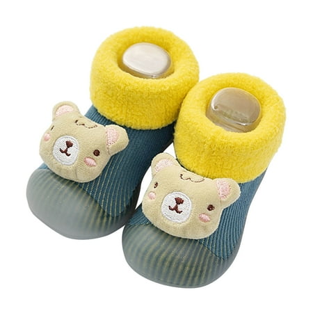 

LBECLEY Rubber Boots for Baby Boy Toddle Footwear Winter Toddler Shoes Soft Bottom Indoor Non Slip Warm Floor Cartoon Tiger Socks Shoes Stay on Baby Boots Green 21