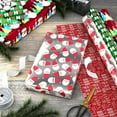 thumbnail image 4 of Hallmark Reversible Christmas Wrap Paper (Holiday Fun with Santa, Merry Messages, Peppermint, Dots, Snowmen, Stripes), 4 of 7