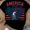 black, variant on 100% Cotton America 250 Anniversary Eagle Flag Print V Neck T Shirt Dress White Casual Loose Fit For Everyday Wear And Outdoor Activities Golf Gift T-Shirt For Men and Women