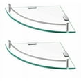 thumbnail image 1 of Estantes de vidrio que ahorran espacio, estantes flotantes para baño montados en la pared con riel con acabado en cromo pulido, para soluciones de almacenamiento elegantes y seguras, 1 of 5