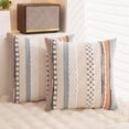 thumbnail image 7 of Boho Throw Pillow Covers 18x18 Set of 2 Farmhouse Decorative Cushion Case Striped Square Pillows Cover Chenille Pillow Cases Accent Neutral Pillowcase for Sofa Couch Bed, 7 of 7