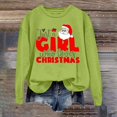 thumbnail image 2 of VBARHMQRT Chandail à Capuchon Femme Mode de Noël Père Noël Imprimé Lettre Manches Longues Col Rond Chandail à Capuchon, 2 of 5