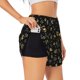 thumbnail image 1 of Balery Gold Dog Paw Pantalones cortos deportivos para mujer con forro y dos bolsillos, elásticos, para entrenamiento, gimnasio, yoga-Small, 1 of 7