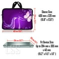 thumbnail image 3 of LSS 15.6 inch Laptop Sleeve Bag Compatible with Acer, Asus, Dell, HP, Sony, MacBook and more | Carrying Case Pouch w/ Handle & Adjustable Shoulder Strap, Purple Butterfly Floral, 3 of 3