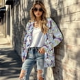 thumbnail image 5 of SCRAWLGOD Hummingbird Women's Cardigan Sweaters Lightweight Coat for Women Casual Long Sleeve Sweatshirt Cardigan Women Open Front Size L Comfy Cardigans for Women Travel, 5 of 7