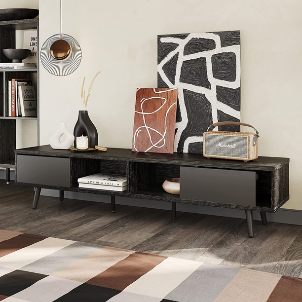 Bestier Mid Century Modern TV Stand for TVs up to 75" with Storage