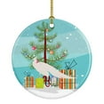 thumbnail image 1 of White Peacock Peafowl Christmas Ceramic Ornament, 1 of 1