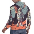 thumbnail image 6 of Pofeuu Astronaut With American Flag Print Mens Casual Hooded Collar Drawstring Hoodies Pullover Sweatshirts Casual Long Sleeve Shirts-4X-Large, 6 of 7