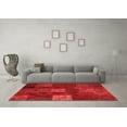 thumbnail image 3 of Ahgly Company Indoor Square Patchwork Red Transitional Area Rugs, 4' Square, 3 of 4
