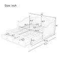 thumbnail image 3 of Twin Size Wood Daybed Extended Bed with Storage Drawers Wooden Sofa Bed for Living Room Guest Room, White, 3 of 9