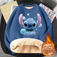 thumbnail image 2 of Sudadera de cuello redondo de Disney Stitch para adultos, sudaderas gruesas cálidas de Anime de dibujos animados, ropa de manga larga, regalo de cumpleaños lindo, Invierno, 2 of 4