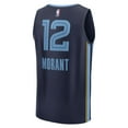 thumbnail image 3 of Men's Fanatics Ja Morant Navy Memphis Grizzlies Fast Break Replica Player Jersey - Icon Edition, 3 of 3