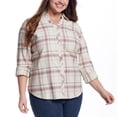 thumbnail image 4 of Weatherproof Vintage Women's Long Sleeve Button Down Flannel Shirt (US, Alpha, Large, Regular, Regular, Pink), 4 of 6