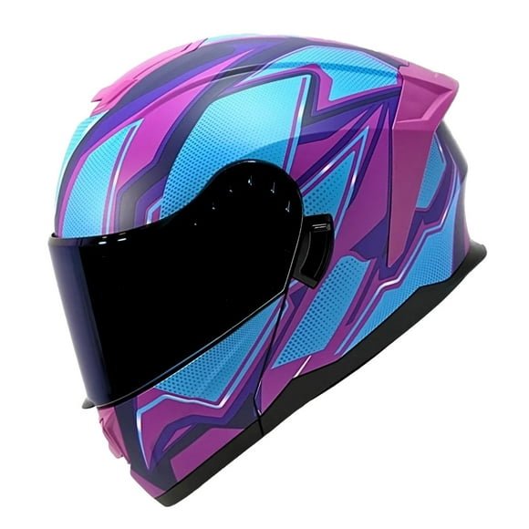 Casco Moto Abatible Certificado Liberty Azul Rosa Talla S 2W
