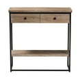 thumbnail image 4 of Baxton Studio Silas Modern Industrial Natural Brown Finished Wood and Black Metal 2-Drawer Console Table, 4 of 10