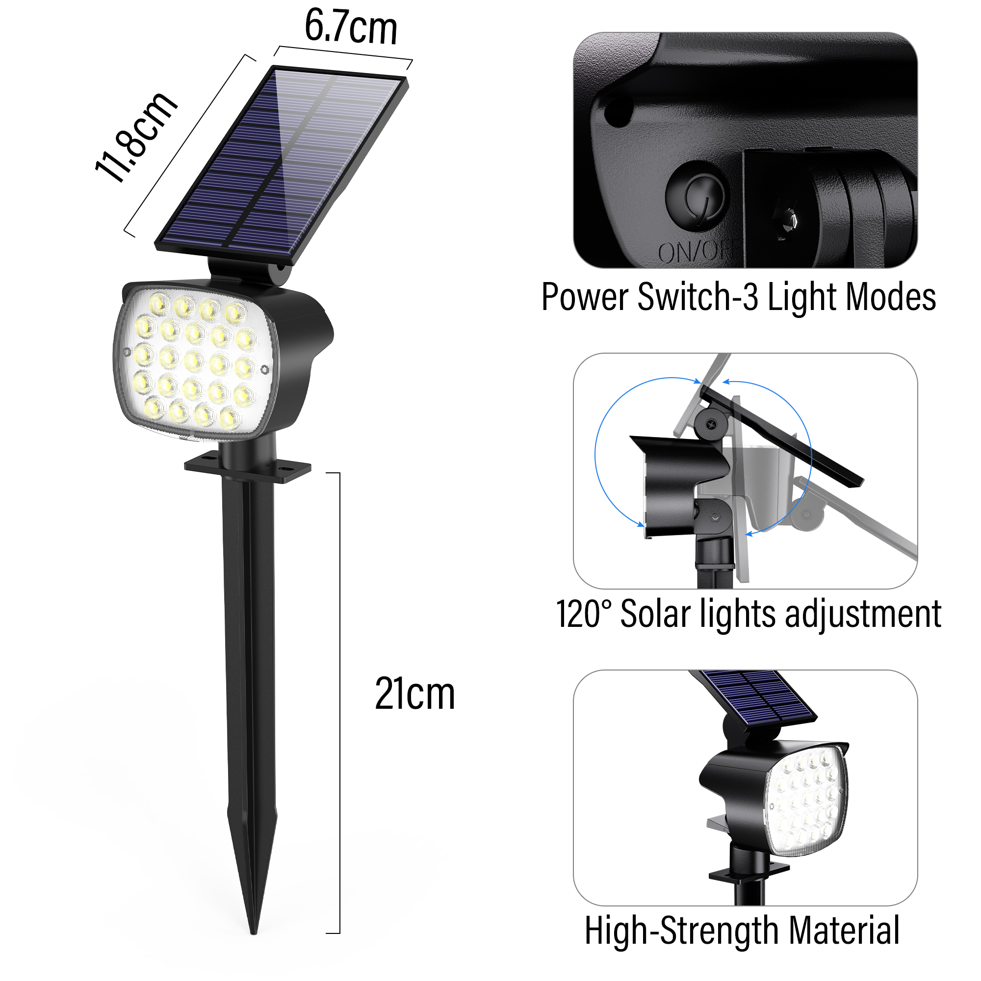 DAYBETTER 6-Pack Solar Spotlights, 800 Lumens, Warm White photo 2