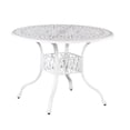 thumbnail image 5 of GSI Homestyles Collection Capri Table à Manger Extérieure en Aluminium Moulé 29.75 x 42 x 42 Po avec Trou pour Parasol et Couvercle en Acier Inoxydable, Blanc (1 Unité), 5 of 5