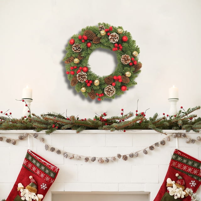 Plastics Ring, Christmas Wreath Rattan Christmas Decoration Wreath Door Hanging Hotel Scene