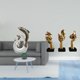 thumbnail image 2 of Estatuas de pensadores, escultura de delfín de cerámica, figuras modernas, rostro abstracto, decoración de mesa, adecuada para sala de estar, dormitor, 2 of 8