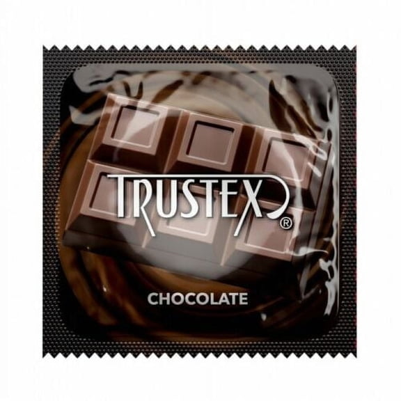 Trustex Chocolate Flavored Latex Condoms Silver Lunamax Pocket Case-24 Count