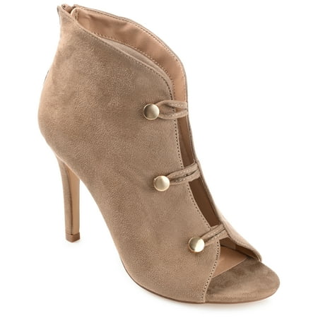 

Journee Collection Womens Brecklin Back Heel Zip Open Toe Stiletto Booties
