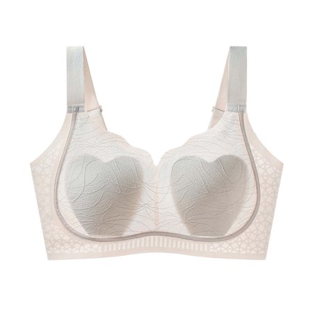 VEKDONE Womens Push Up Bras Full Coverage No Underwire Bralettes Seamless Supportive Tshirt Bras Solid Color Plus Size Everyday Bra Gray Size XXL