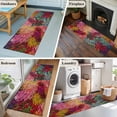 thumbnail image 6 of Colorful Dahlia Runner Rugs 2x6 ft Modern Abstract Red Orange Flower Oil Painting Style Washable Hallway Rugs Non-Slip Floor Mats Absorbent Bedside Runners for Bedroom Kitchen Bathroom Laundry Room, 6 of 9