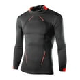 thumbnail image 3 of hirigin Men Sports Shirt Round Neck Long Sleeve Elastic Quick Drying Tops Fitness Running Casual Clothing, 3 of 9