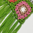 thumbnail image 3 of Bolso de hombro Yinane tejido bohemio hecho a mano informal ahuecado borla playa verde, 3 of 3