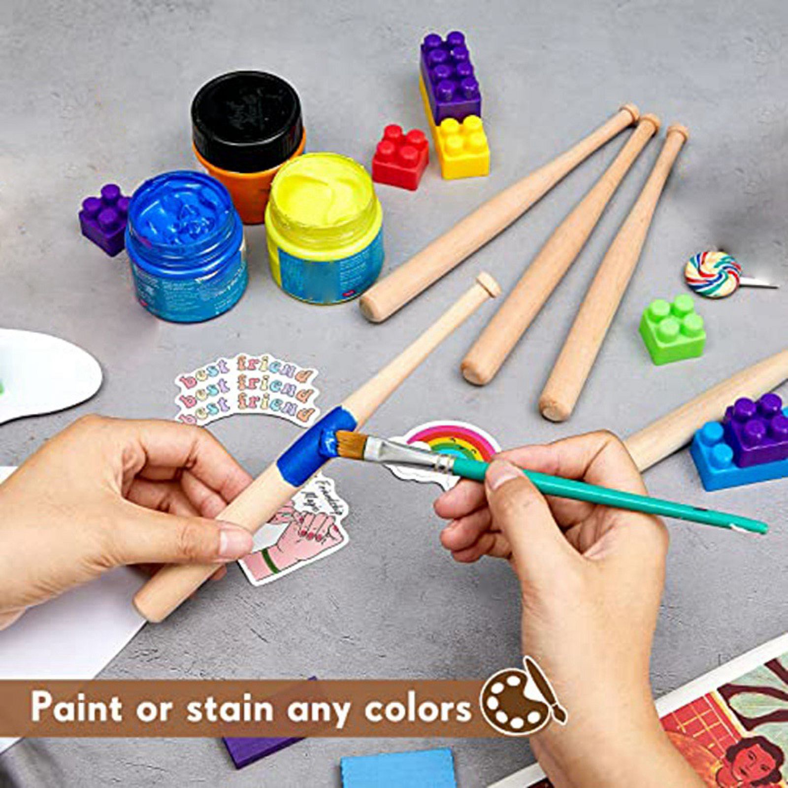 36 Pieces Mini Baseball Bat 7 Inch Unfinished Small Wooden Bats Unpainted Wood Baseball Bats for Painting Keychain,36 x small baseball bats,Wood