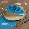 thumbnail image 5 of HEIRLOOM COMFORT Turquoise Blue Cloth Napkins 18x18 Inches, 6 Pack - Soft, Absorbent, Reusable, Washable Cotton - Hemstitch Mitered Edges - Perfect for Summer, Beach Parties, Outdoor Dining, Events, 5 of 7