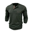 thumbnail image 2 of Cenuakty Men Henley Shirts Contrast Color Casual Long Sleeve Tops with Pocket Spring Clothes for Beach Vacation Streetwear, 2 of 7
