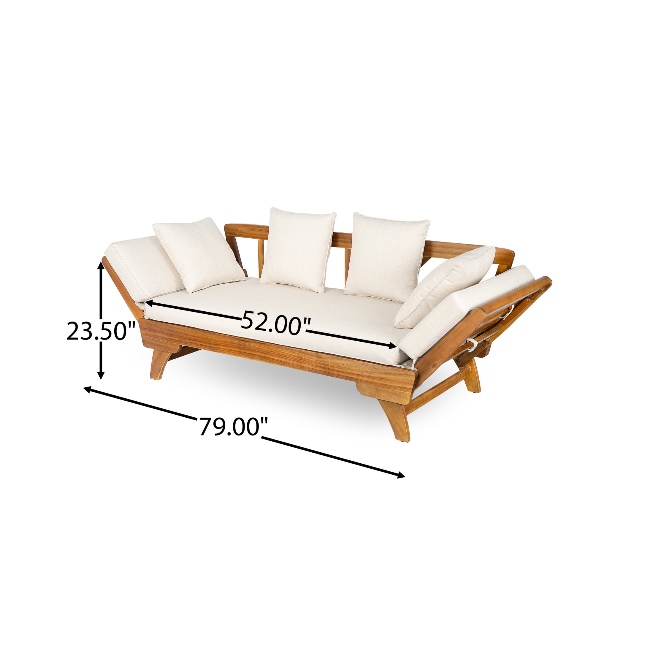 Christopher Knight Home 3-in-1 Convertible Patio Outdoor Daybed with Foldable Arm, Cushions & Pillows, Beige