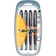 BIC Triumph 537R Roller Pen, 0.7mm, Assorted, 4-Pack