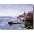 thumbnail image 1 of Ceramic Tile Mural-Theodore Steele Waterfront Painting 340. 32" w x 24" h using (12) 8 x 8 ceramic tiles, 1 of 3