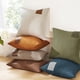 thumbnail image 5 of Deconovo Pack of 2 Lino Pillow Covers with Leather Label, Soft Bohemio Farmhouse Pillowcase for Couch Sofa Decor, 12x20 Inch, Navy Blue, 5 of 8