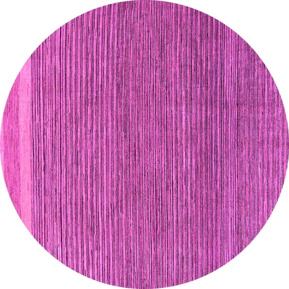 Ahgly Company Indoor Round Abstract Pink Modern Area Rugs, 5' Round