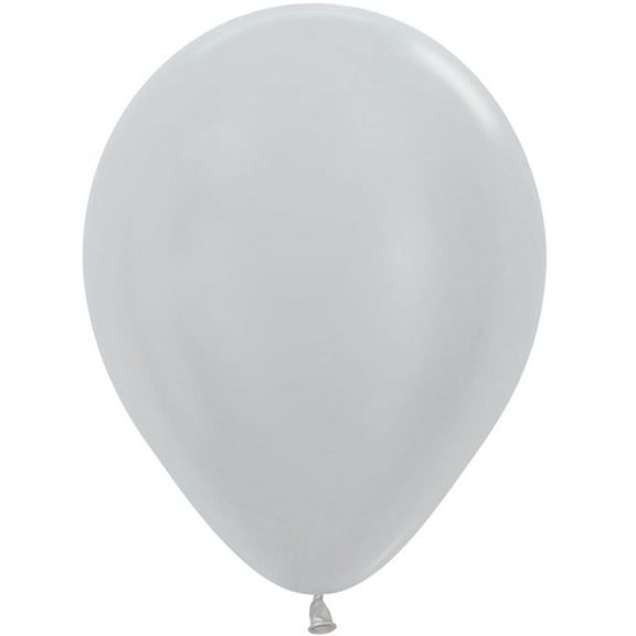 Mayflower Balloons 29826 5 Inch Metallic Silver Latex Pack Of 100