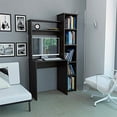 thumbnail image 2 of Tuhome Versalles Collection Free Standing Home Office Computer Desk with 2 Top Shelves, Black, 2 of 2
