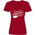 thumbnail image 3 of Inktastic Someone in Nebraska Loves Me Women's V-Neck T-Shirt, 3 of 5
